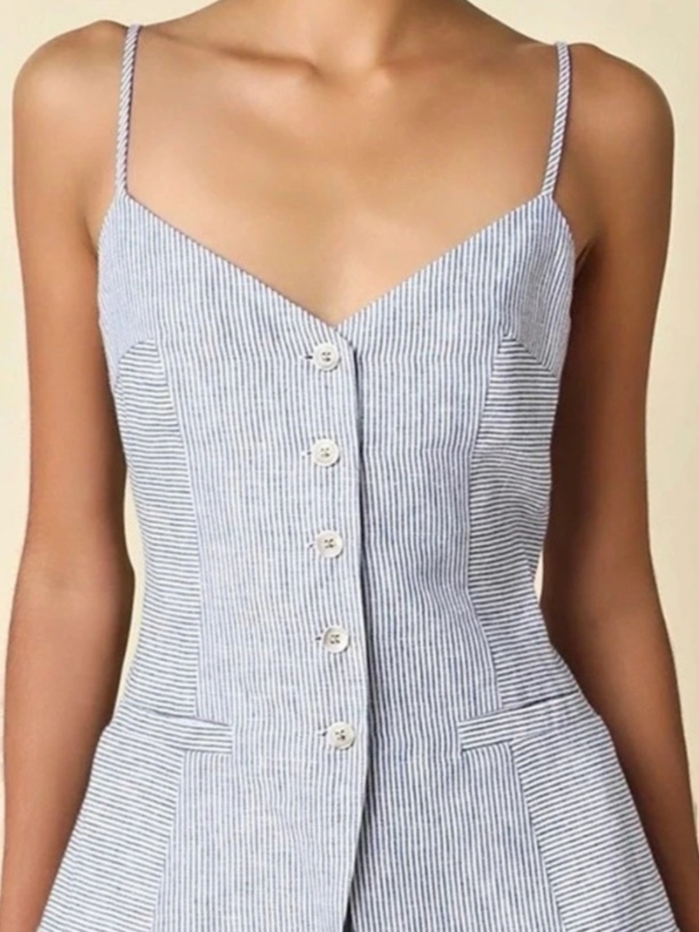 Boutique olivaceous unworn Striped Camisole in Blue & White Size Large NWT